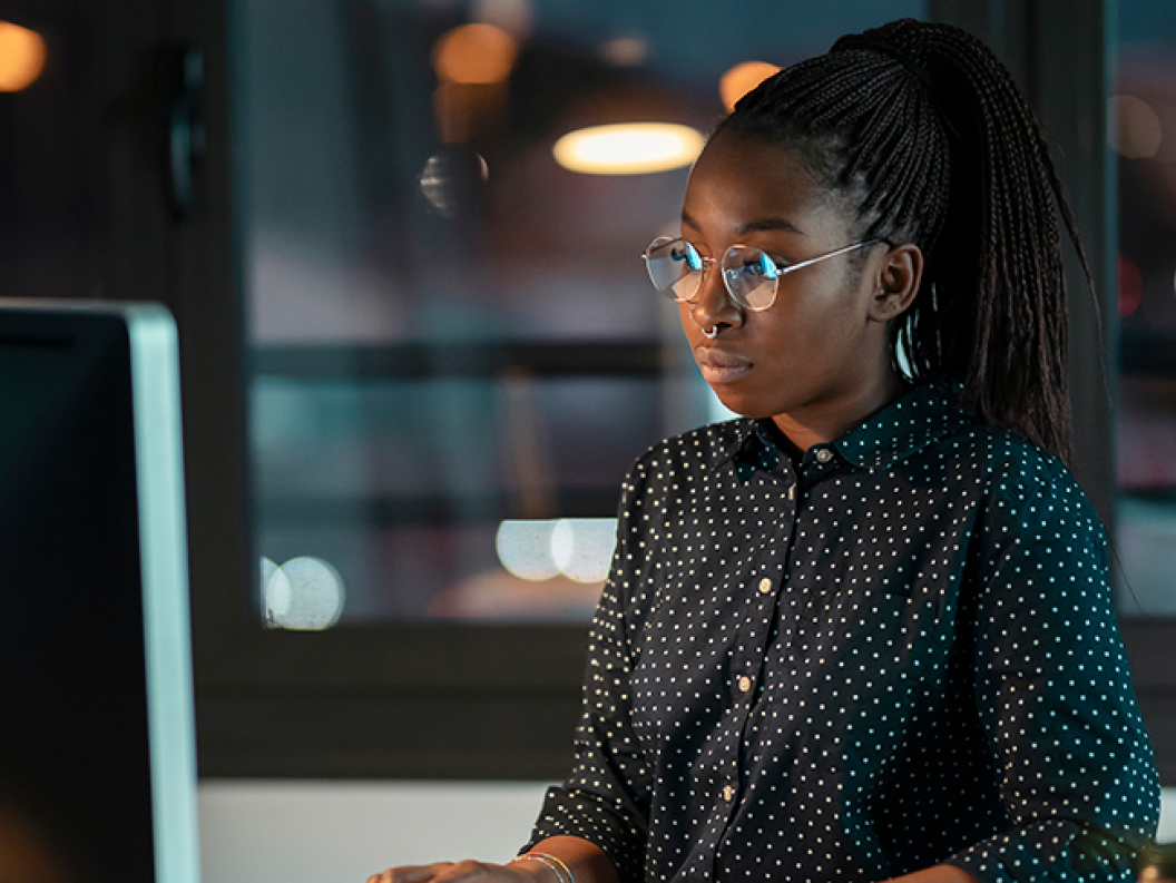 Woman and computer